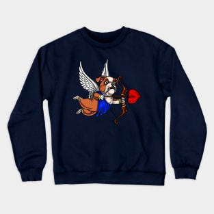 English Bulldog Funny Valentines Day Dog Cupid Crewneck Sweatshirt